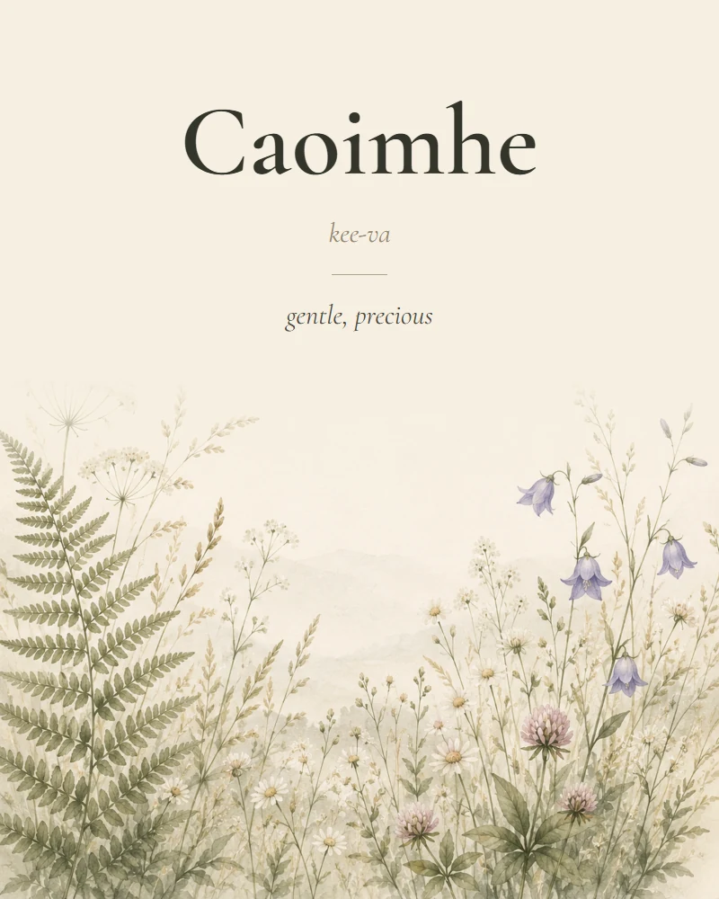 Caoimhe Irish name print with pronunciation