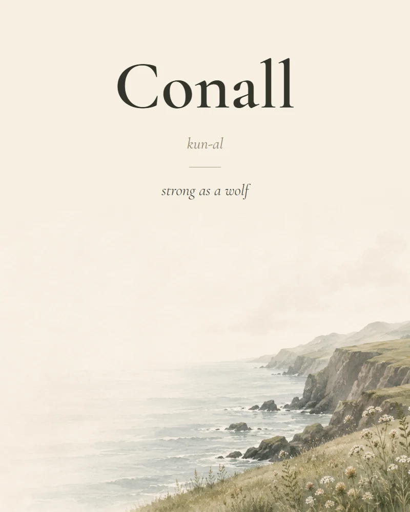 Conall Irish name print with pronunciation