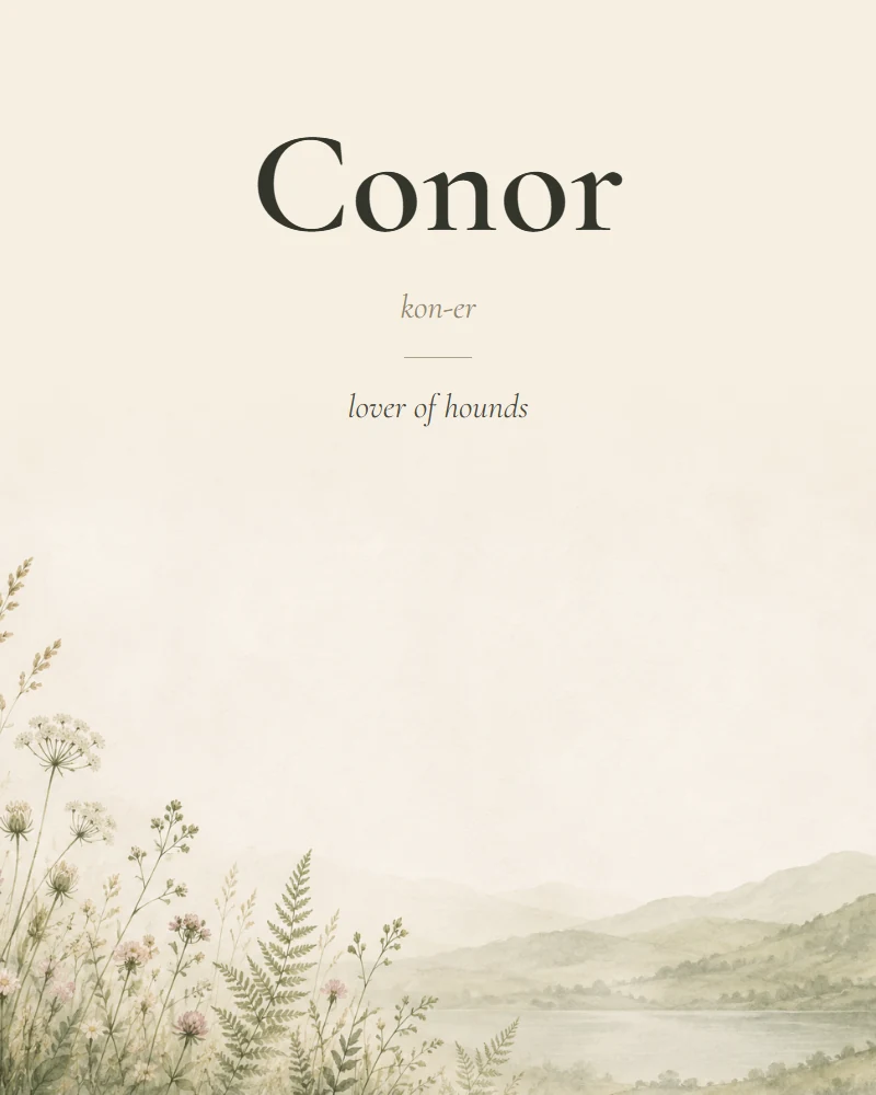 Conor Irish name print with pronunciation