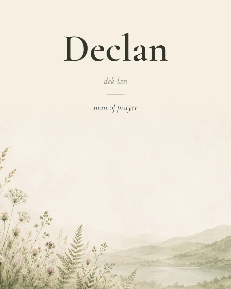 Declan Irish name print with pronunciation