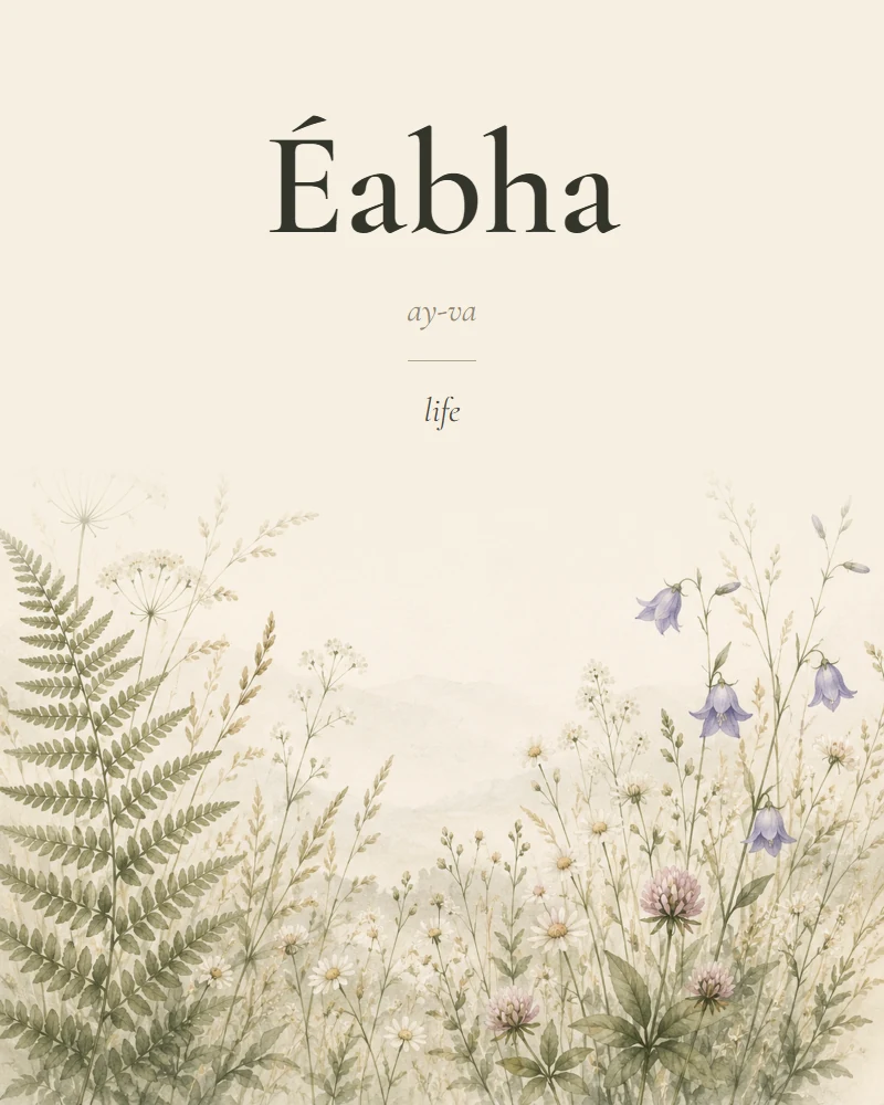 Éabha Irish name print with pronunciation