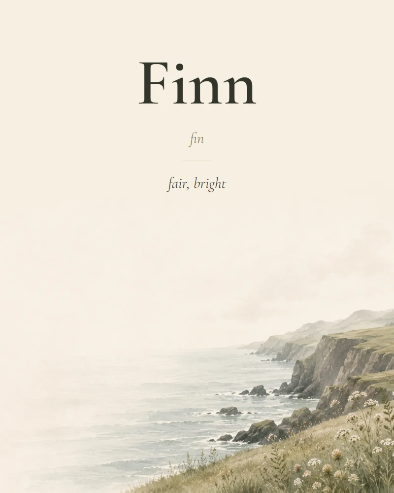 Finn Irish name print with pronunciation