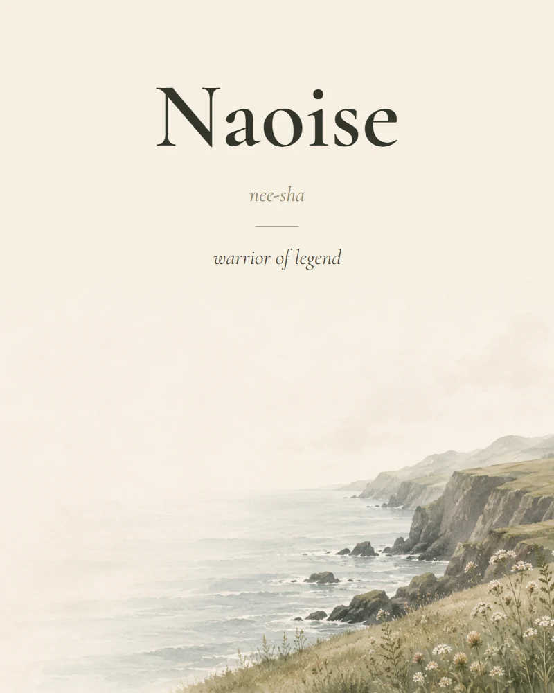 Naoise Irish name print with pronunciation