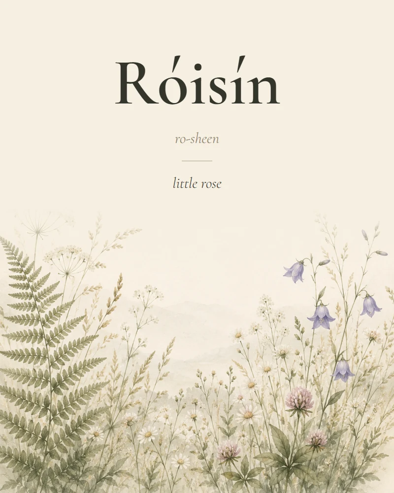 Róisín Irish name print with pronunciation