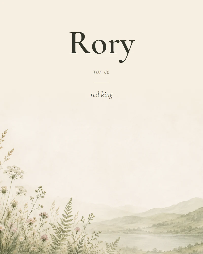 Rory Irish name print with pronunciation