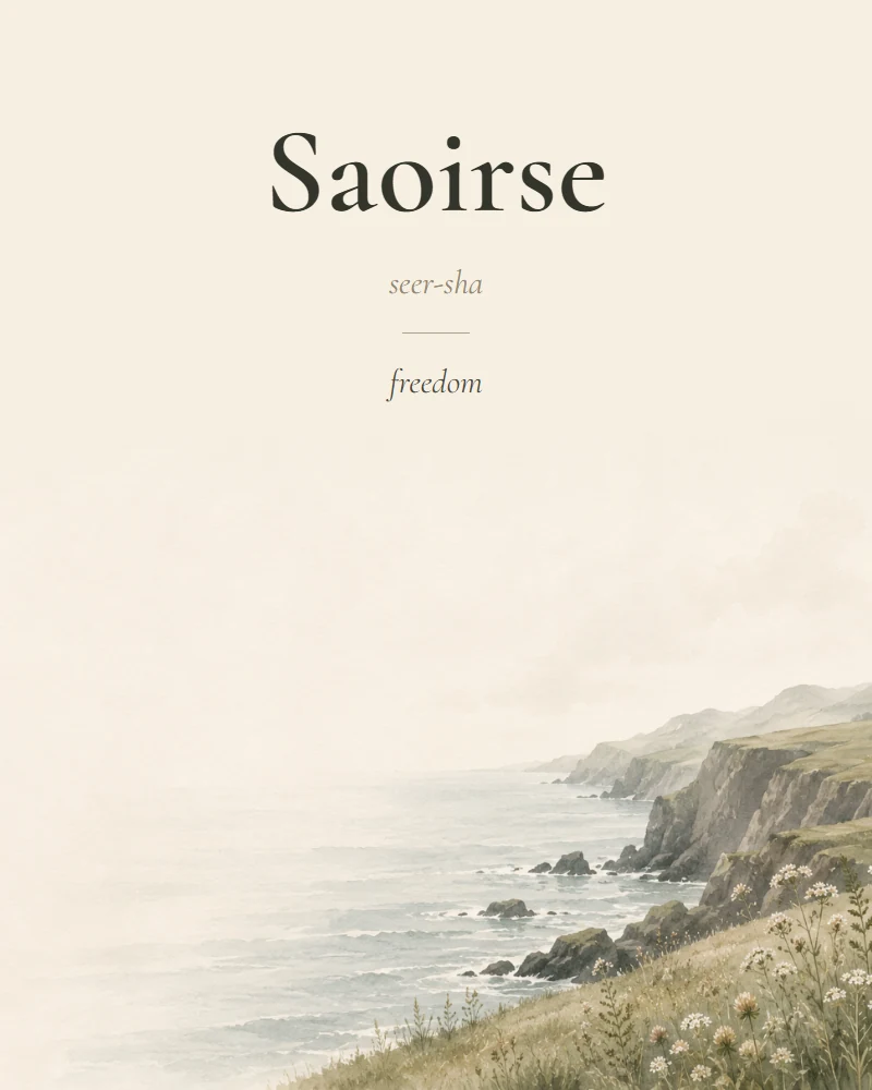Saoirse personalised Irish name print